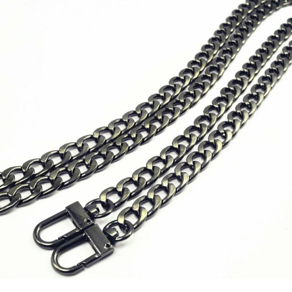47" DIY Iron Flat Chain Strap Purse Chain Accessories Purse Straps BLACK